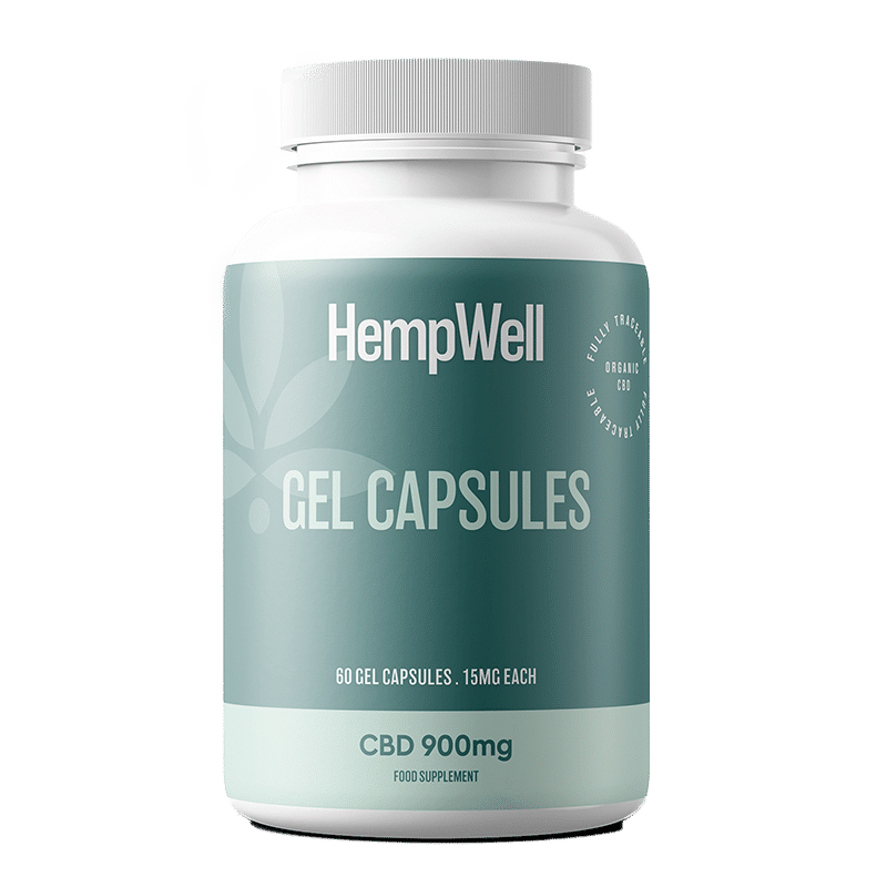 HempWell CBD Gel Capsules 900mg – 60 capsules, 15mg each for daily wellness